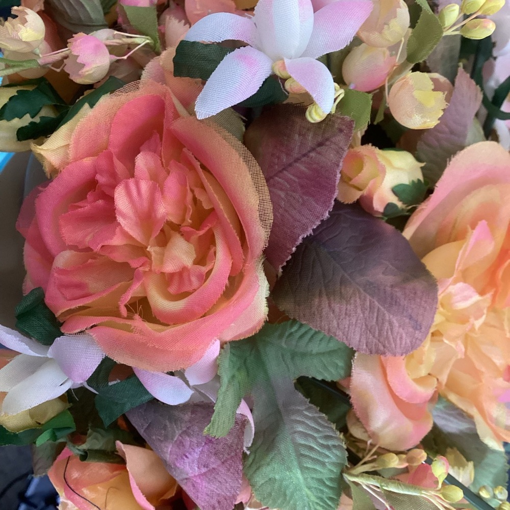 Dior Floral Crown Headband in Peach, Pink & Green - Picture 5 of 7